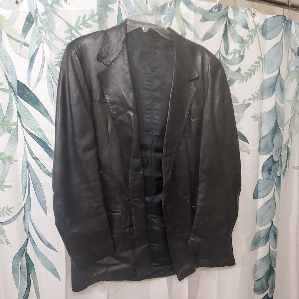 FIne leather jacket, Parri's, size 56, dark brown